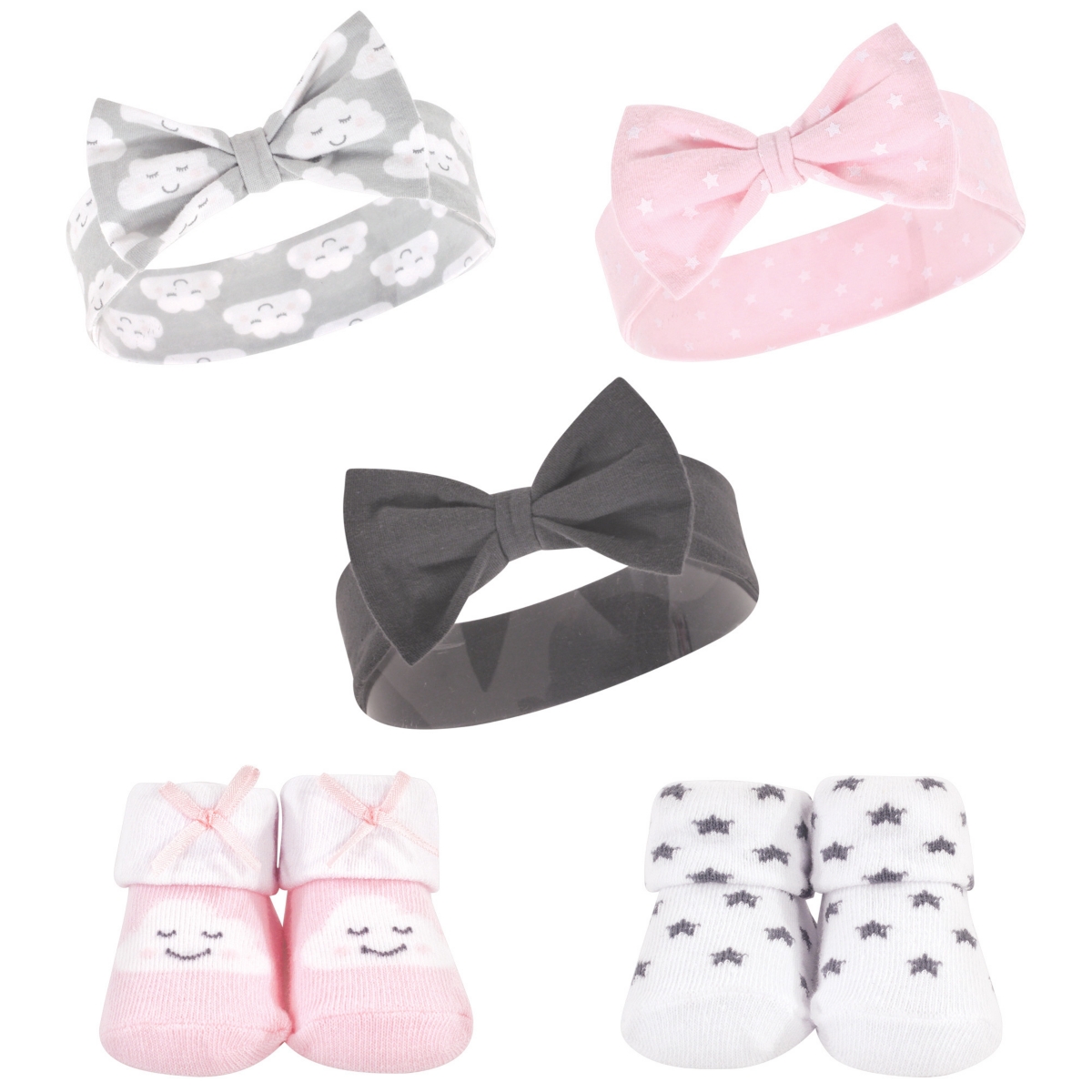 Hudson Baby Girls 10Pc Headband and Socks Set