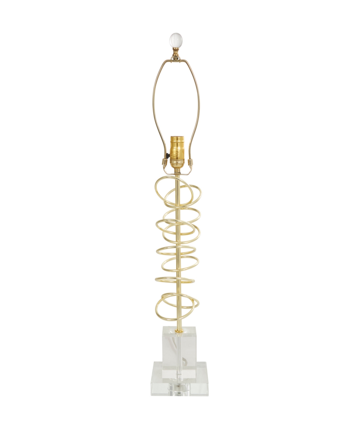 Rosemary Lane 27" Metal Abstract Overlapping Ring Accent Lamp With Elevated Square Glass Base In Gold
