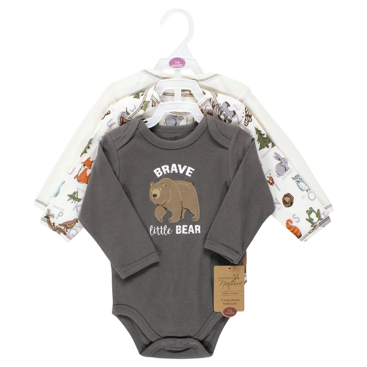 Baby Boys Natural Cotton Long-Sleeve Bodysuits