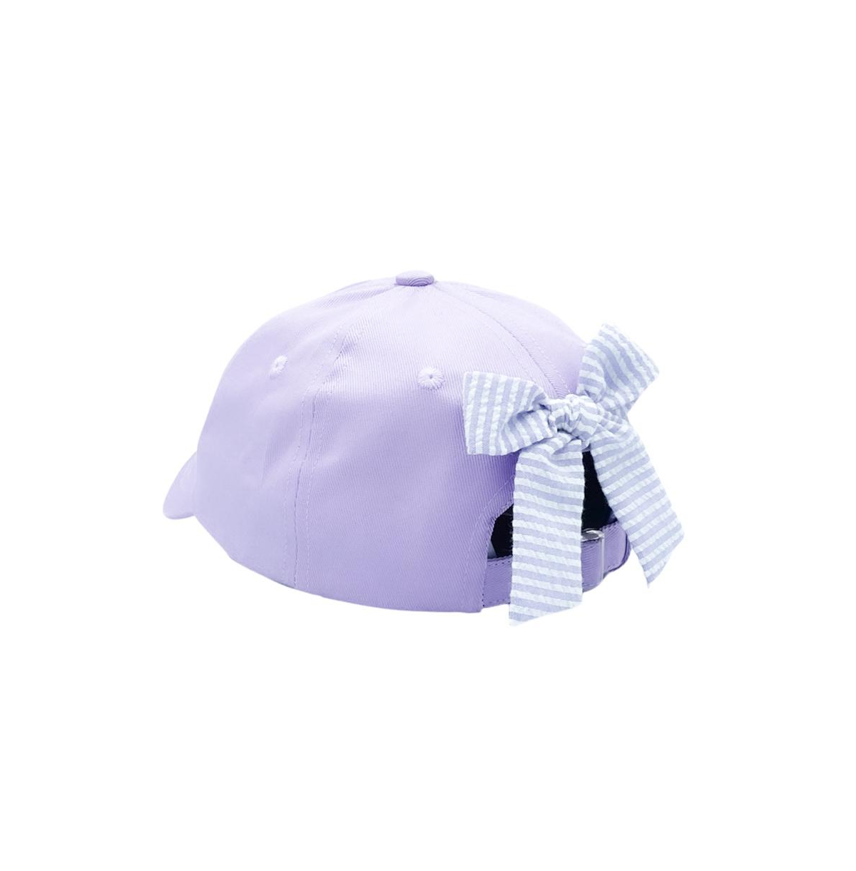 Bits & Bows Girls Girls Lilly Lavender Bow Baseball Hat -pastel purple