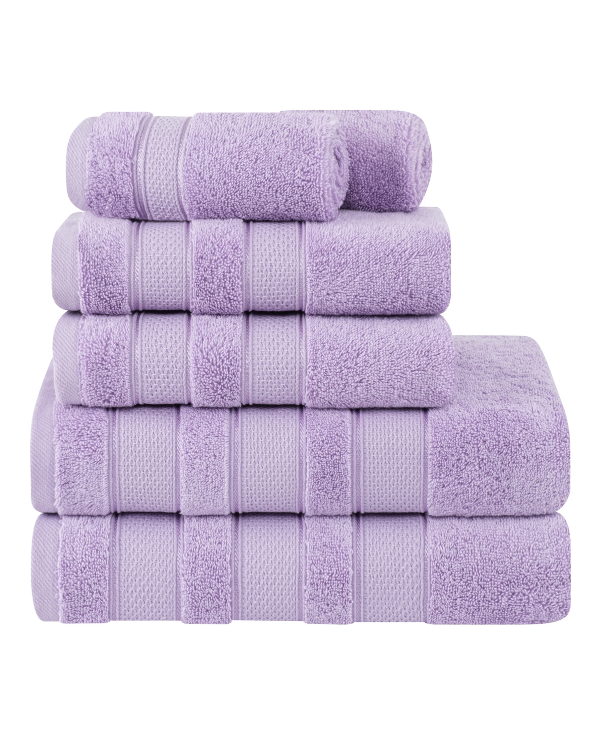 American Soft Linen Salem Premium 100% Turkish Cotton 6 Piece Bath Towel Set In Lilac