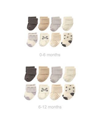 Grow with Me Cotton Terry Socks, Strawberry 8-Pack, 0-6 and