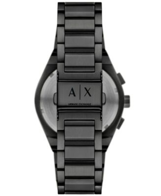 Men's Sync Quartz Chronograph Black Stainless Steel Watch 42MM