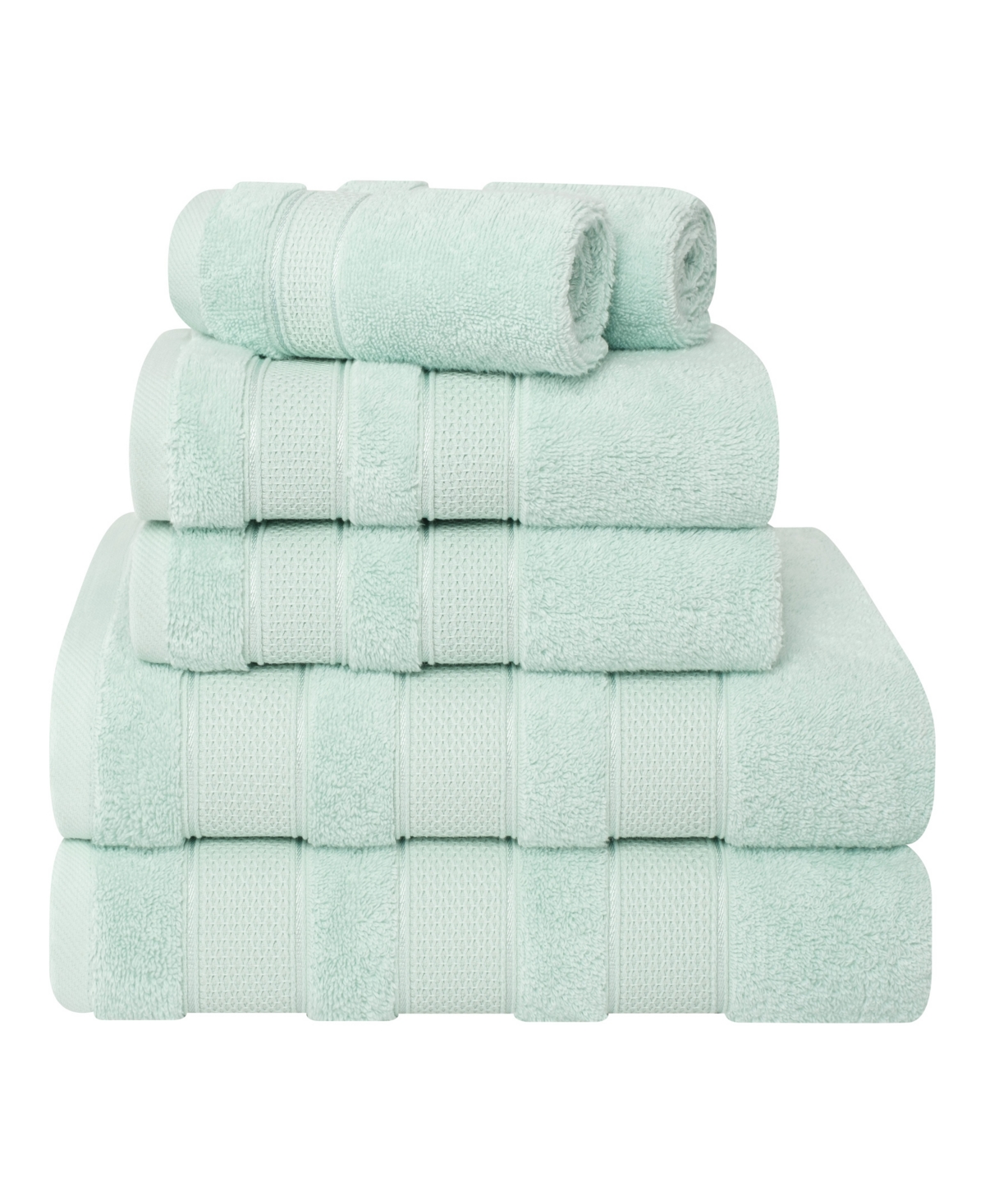 American Soft Linen Salem Premium 100% Turkish Cotton 6 Piece Bath Towel Set In Mint