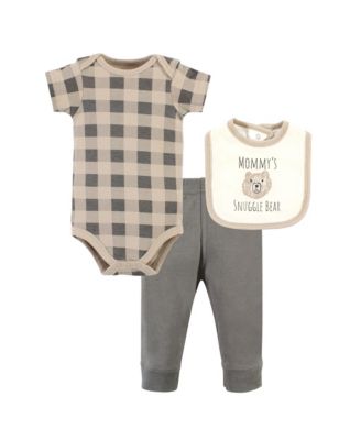 Cotton Baby' Complete Outfit Bodysuit, Pants, and Feeding Bib
