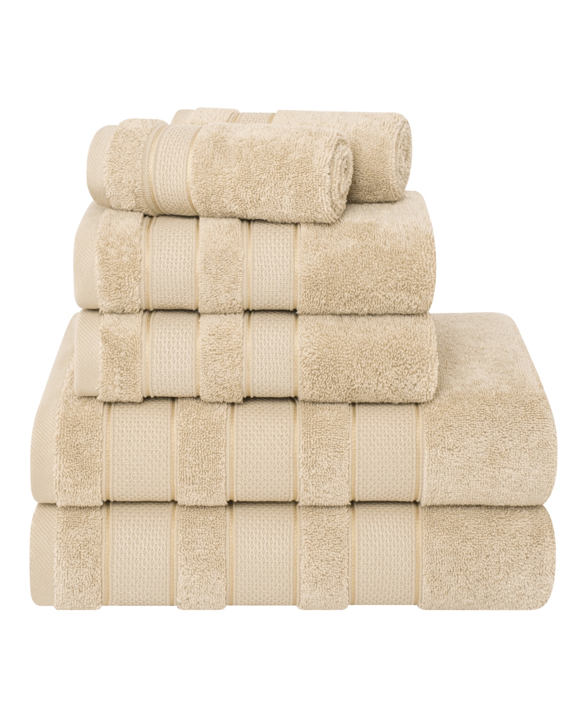 American Soft Linen Salem Premium 100% Turkish Cotton 6 Piece Bath Towel Set In Sand Taupe