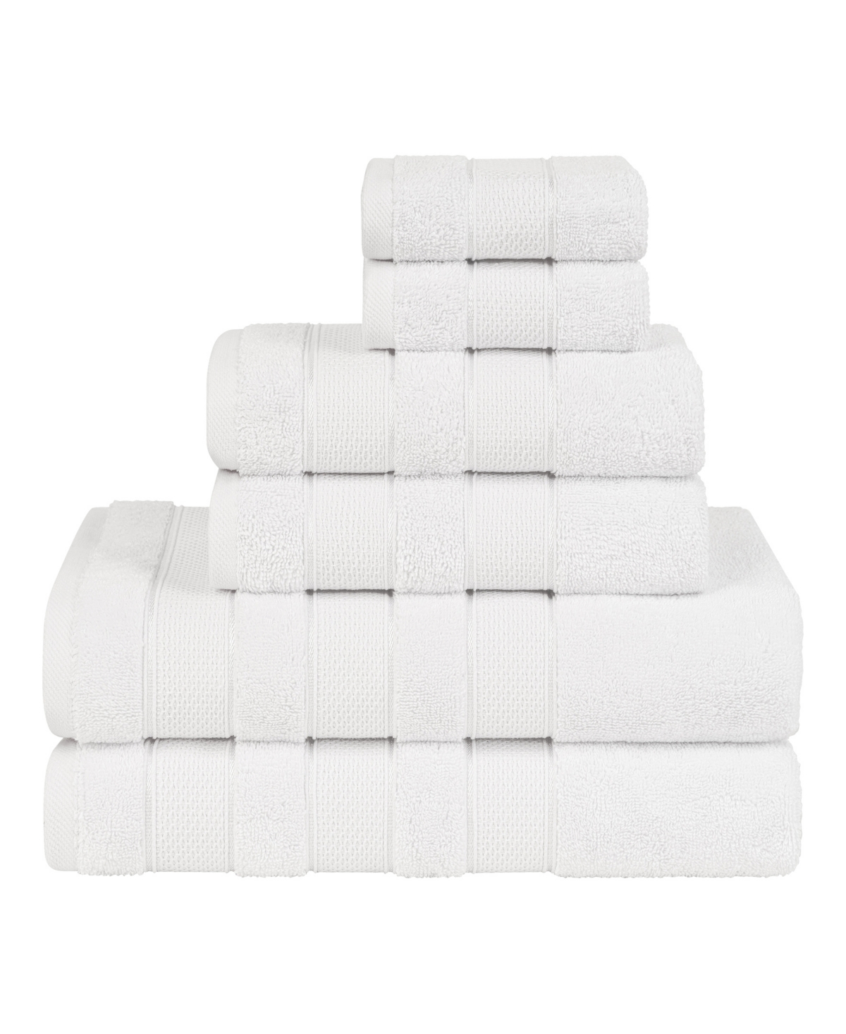 American Soft Linen Salem Premium 100% Turkish Cotton 6 Piece Bath Towel Set In White