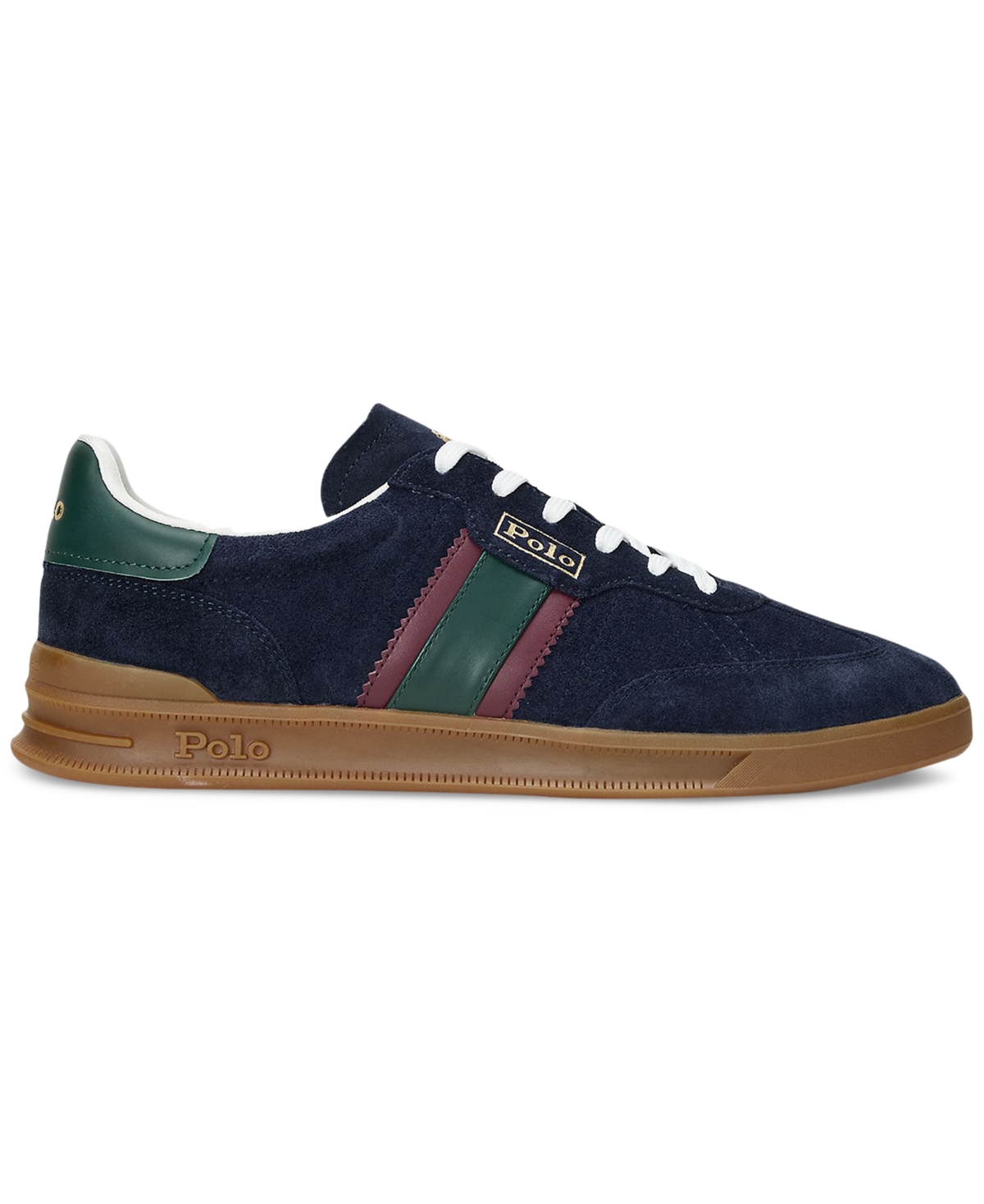 Polo Ralph Lauren Men's Heritage Area Lace-Up Sneakers -WINE/FOREST