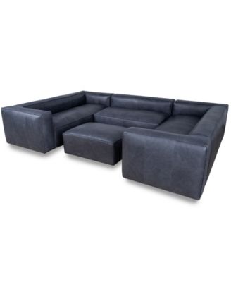 Amalfy 139" Leather 3-piece sectional