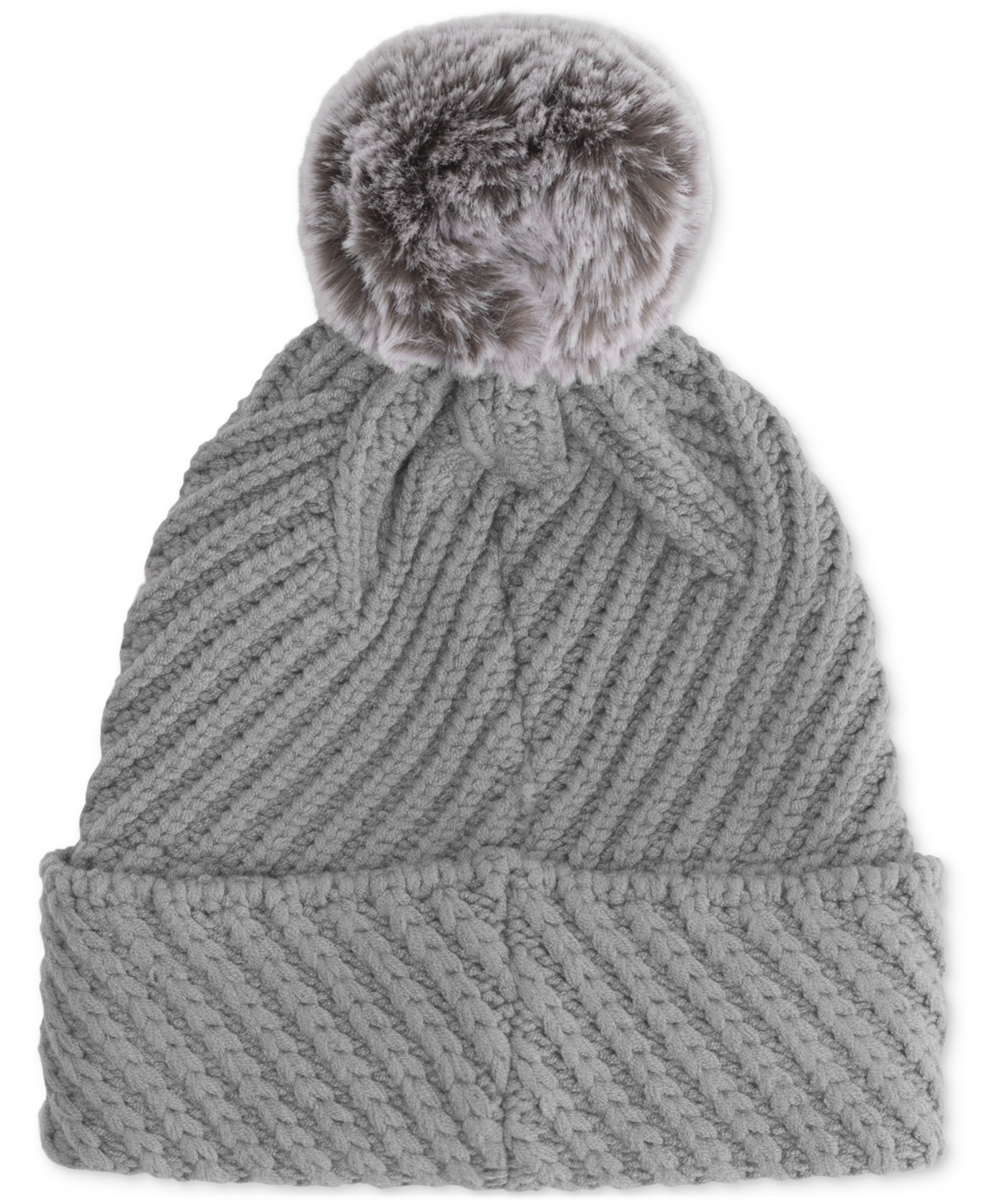 Calvin Klein Chunky Rib Knit Pom Beanie