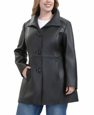 Plus Size Sarai Leather Coat