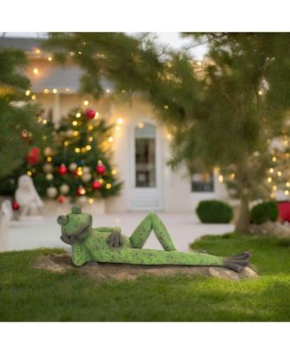 Adorable Laying Frog Figurine - Charming Garden Accent