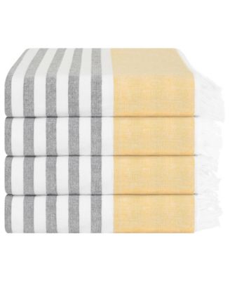 Peshtemal 100% Turkish Cotton 4-Pack Beach Towels, 35" x 60" 