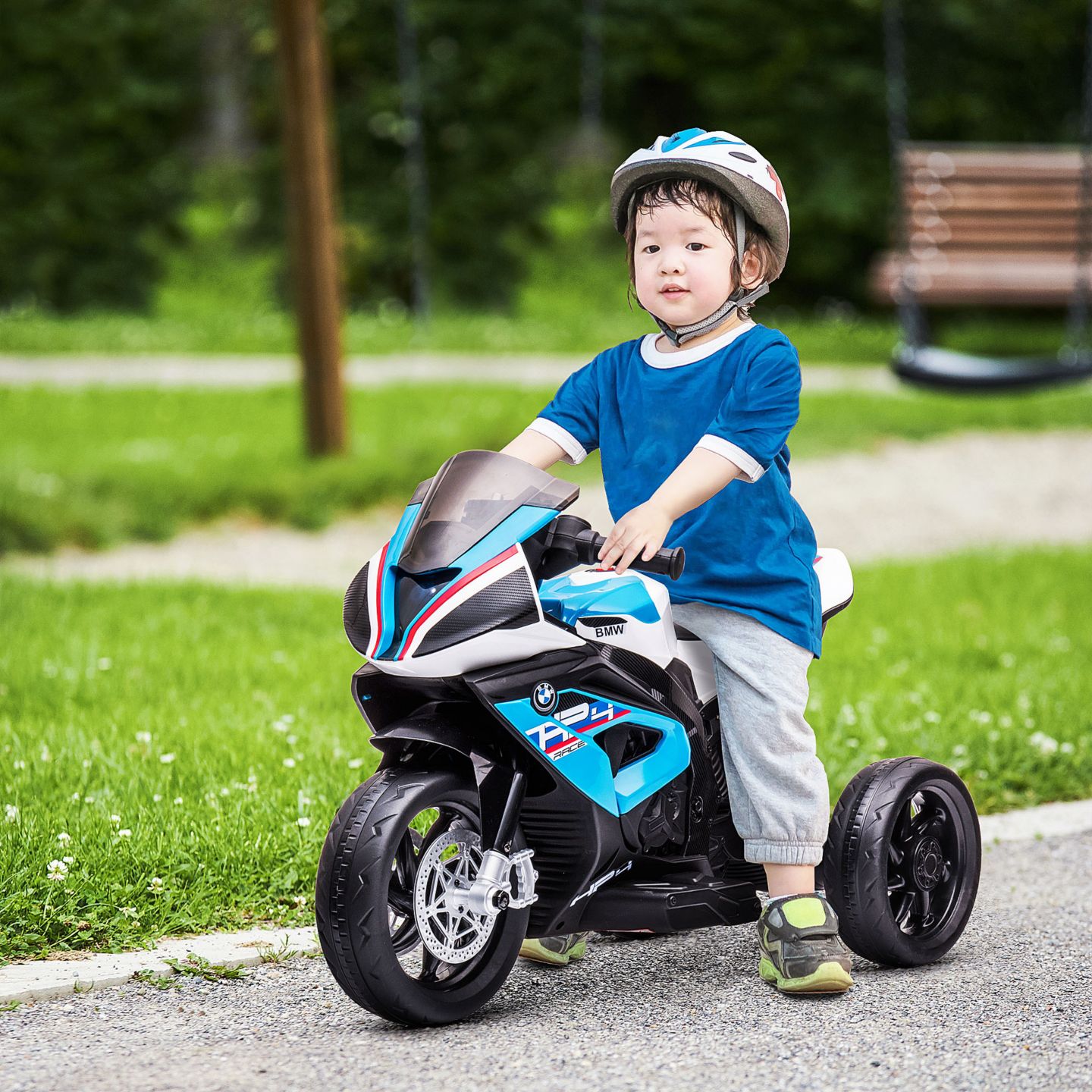 Детская игрушка Aosom Battery-Operated Motorbike with Training Wheels, 65 lbs. Capacity, Ages 1.5+ — фото 2