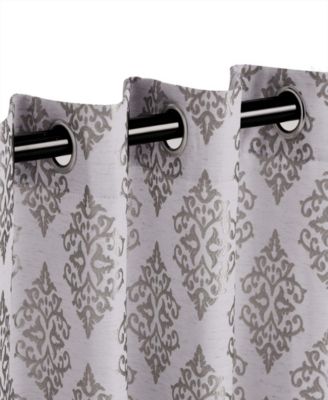 Venetian Damask Jacquard Grommet 2-Panel Curtain Set, 52"X108"
