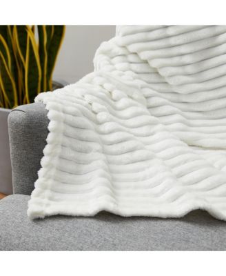 Ultra Soft & Light Ribbed Fleece Blanket - Throw/Travel 50"x60"
