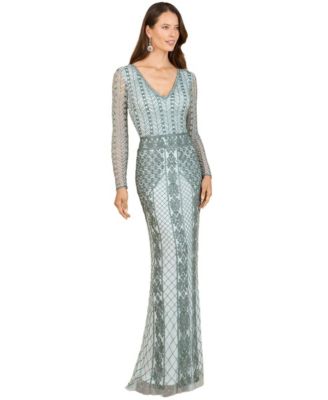 Women's Long Sleeve Beaded Dress