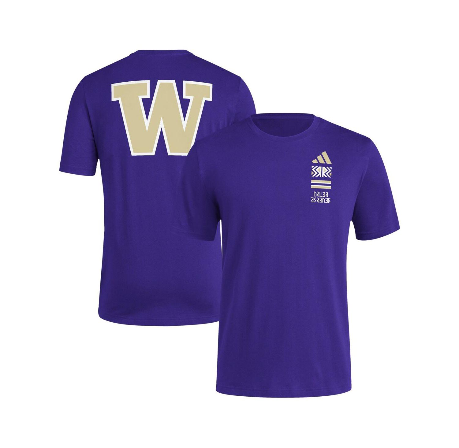 Men's Purple Washington Huskies Reverse Retro Baseball 2 Hit T-Shirt
