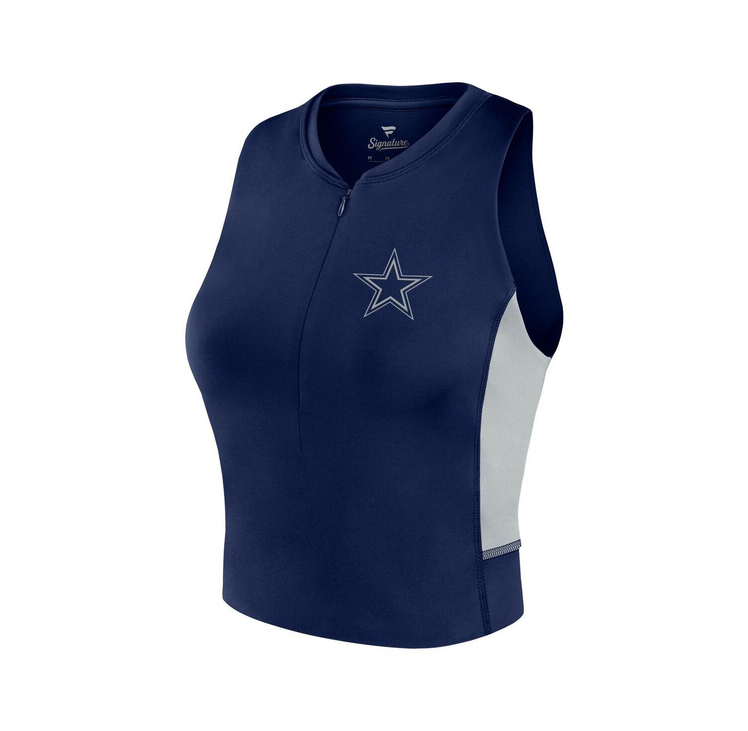 Women's Navy Dallas Cowboys Studio Fitted Gym Tank Top