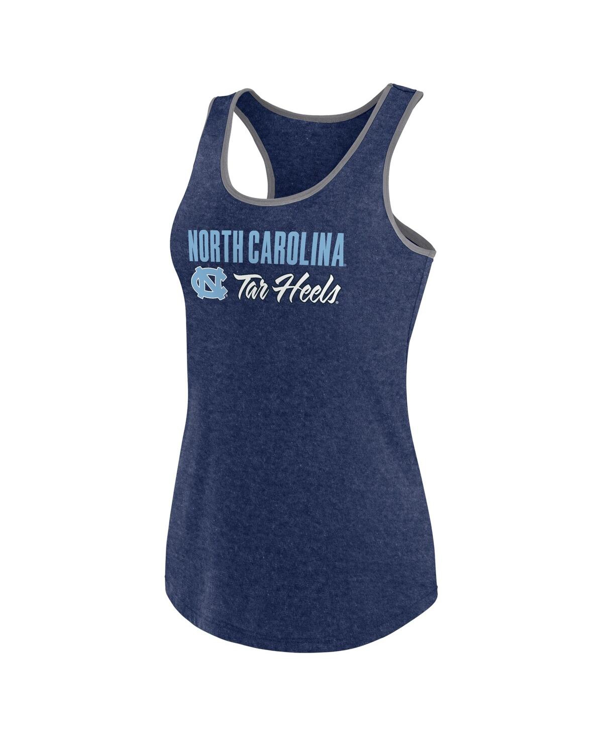 Fanatics Women'sNorth Carolina Tar Heels Fuel Racerback Tank Top - Heather Navy, Heather Gray