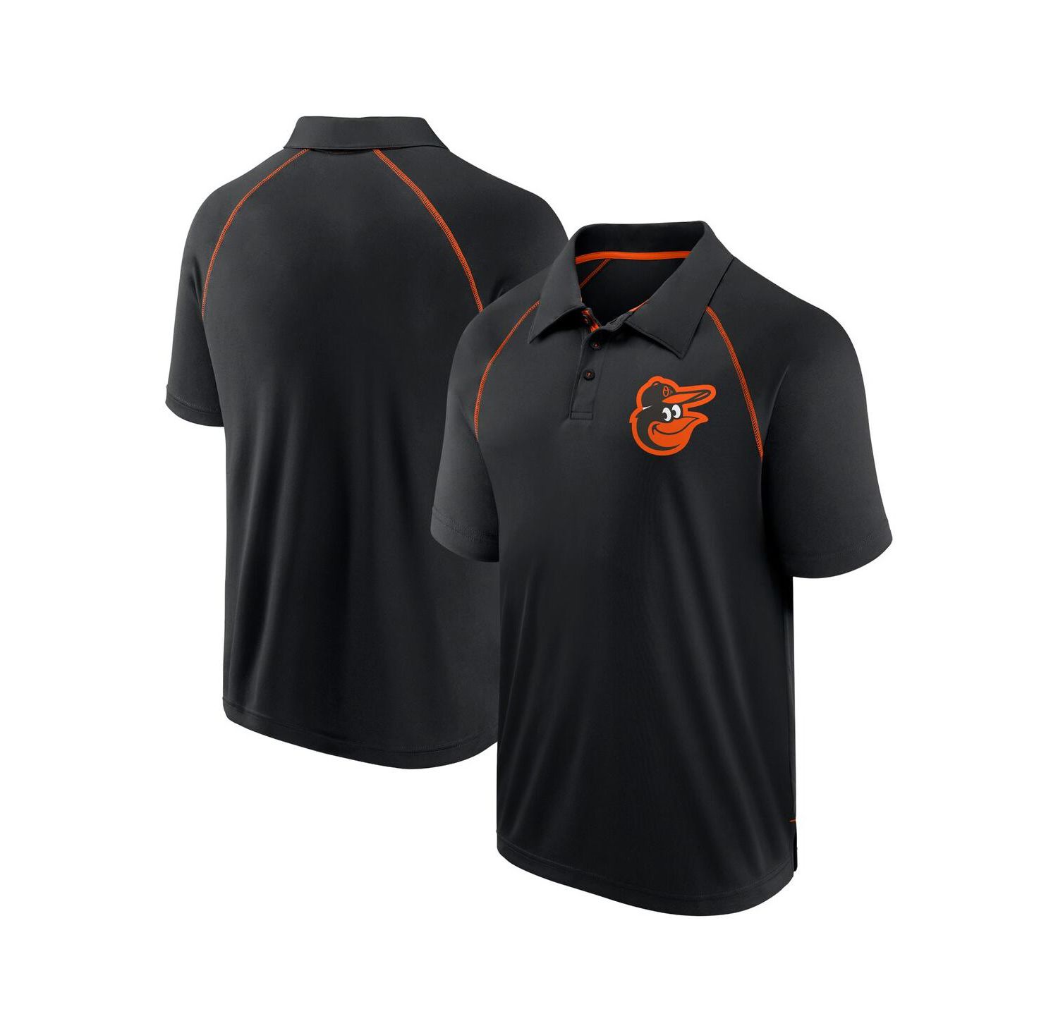Men's Black Baltimore Orioles Strong Alone Raglan Polo