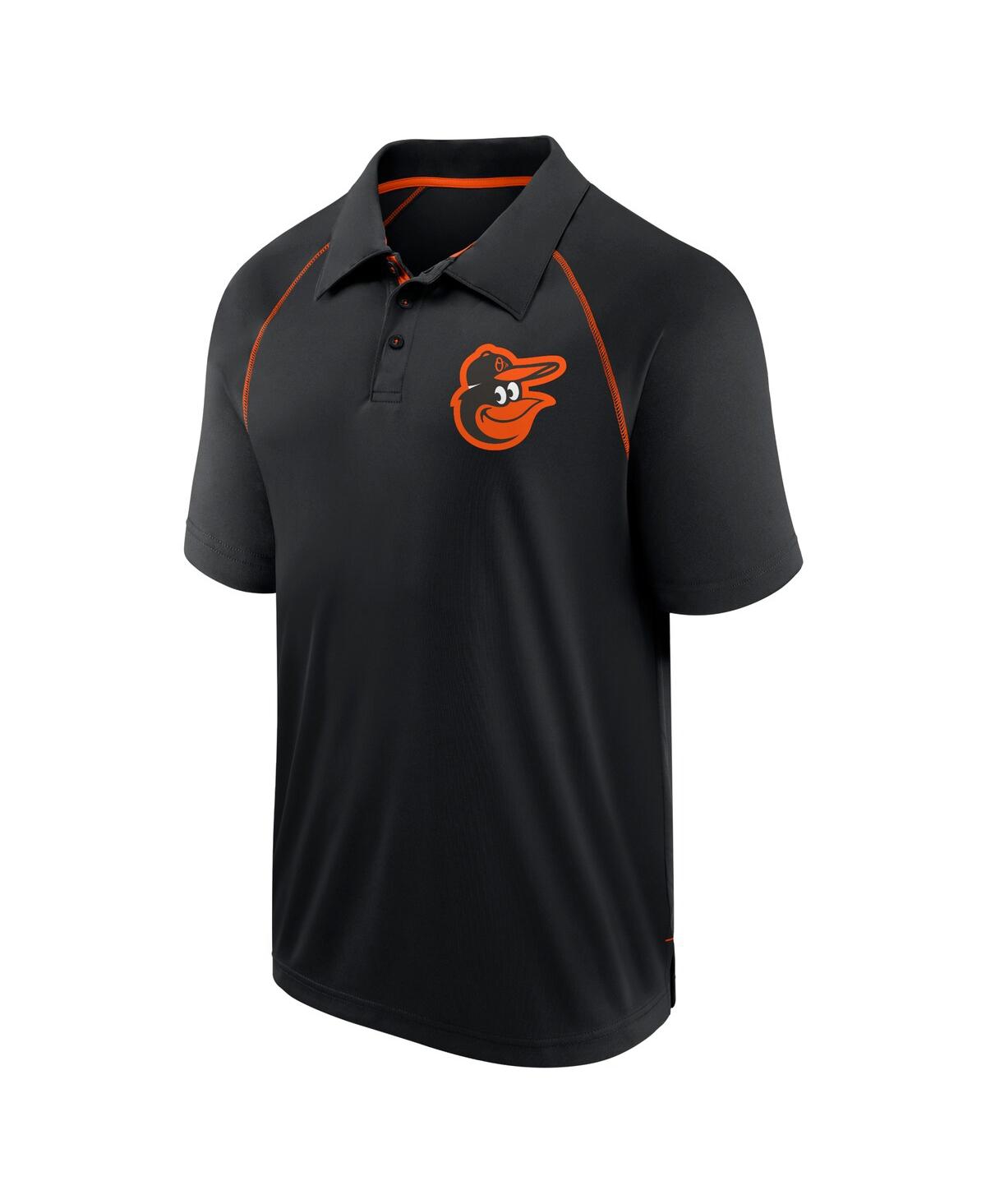 Fanatics Men's Black Baltimore Orioles Strong Alone Raglan Polo In Black