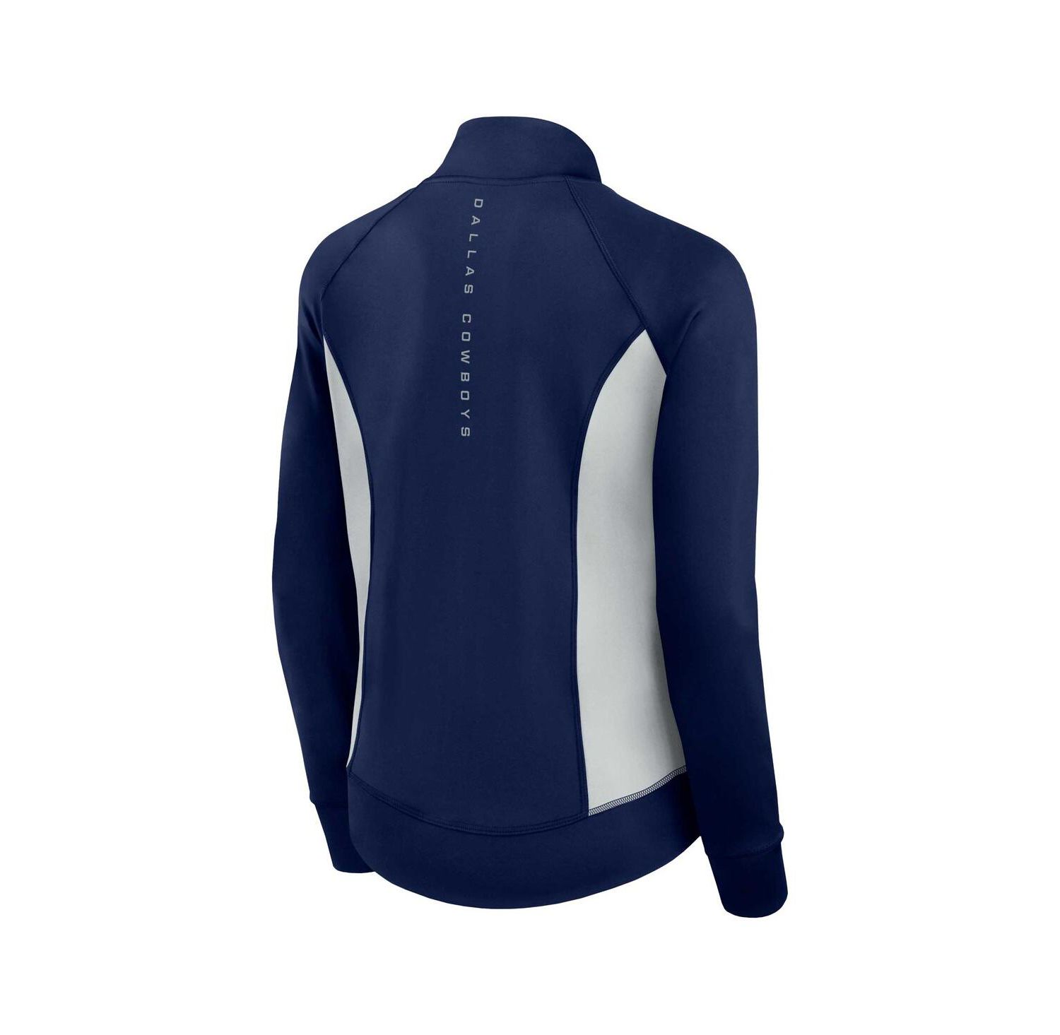 Women's Navy Dallas Cowboys Studio Fitted Full-Zip Gym Track Jacket