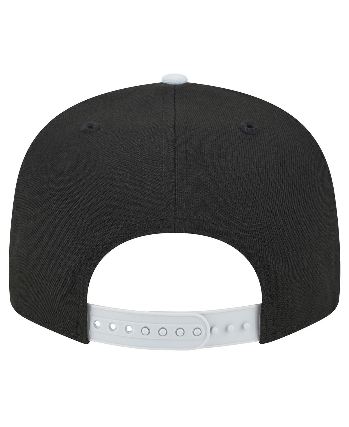 New Era Men'sSilver Las Vegas Raiders Team Establish 9FIFTY Snapback Hat - Black, Silver