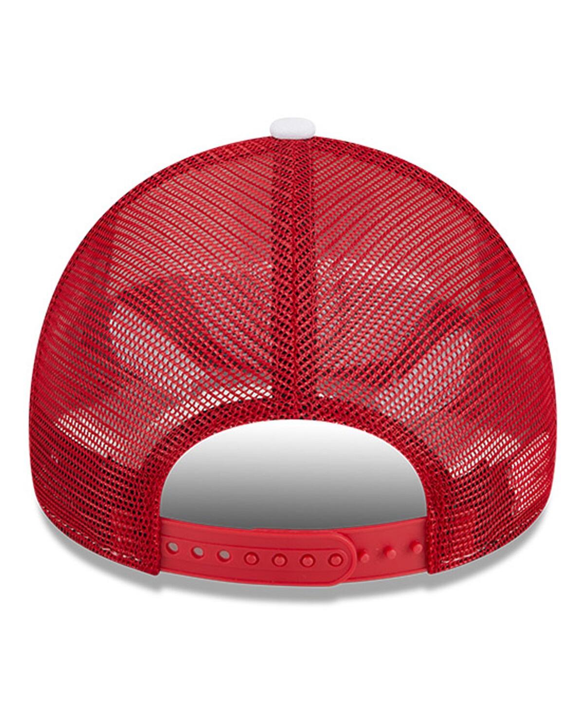 New Era Men'sScarlet Nebraska Huskers Court Sport Foam A-Frame 9FORTY Adjustable Trucker Hat - White, Scarlet