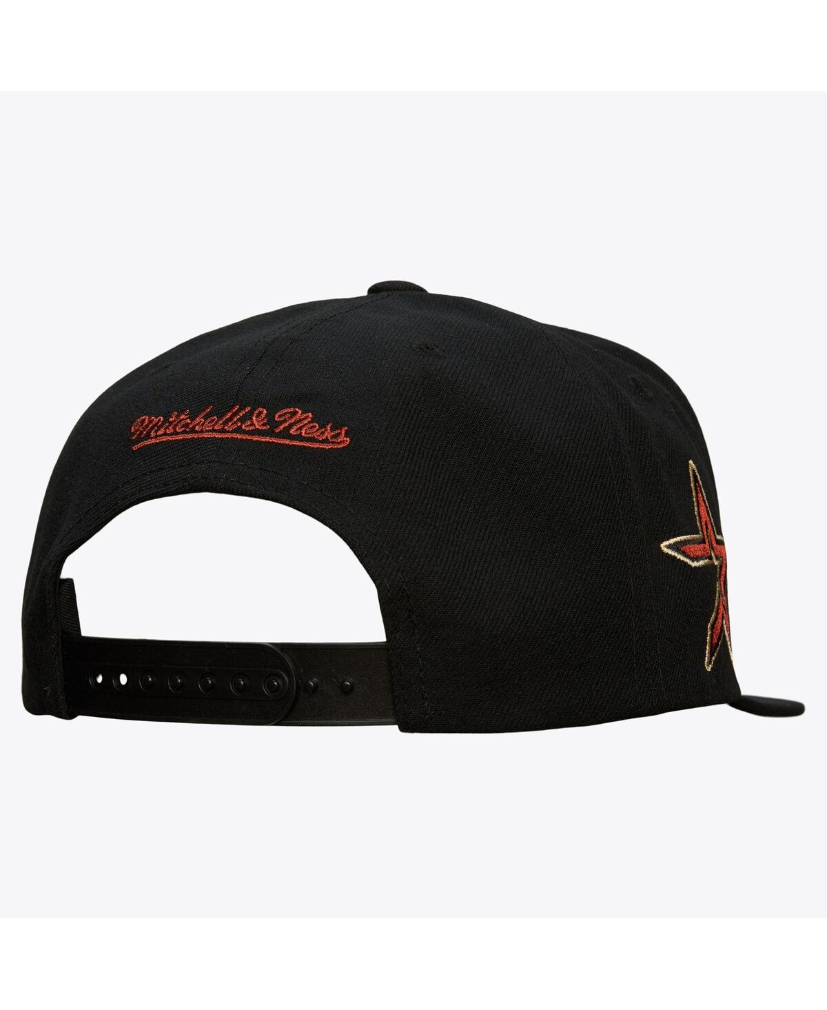 Mitchell & Ness Men's Black Houston Astros Team Tagged Snapback Hat In Black