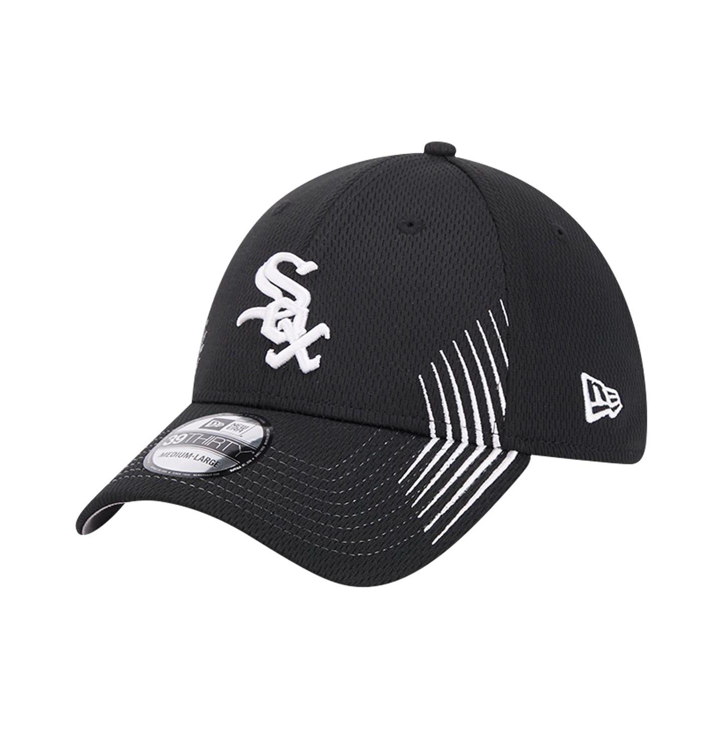 Мужская кепка New Era Black Chicago White Sox Active Dash Mark 39THIRTY Flex Hat — фото 1