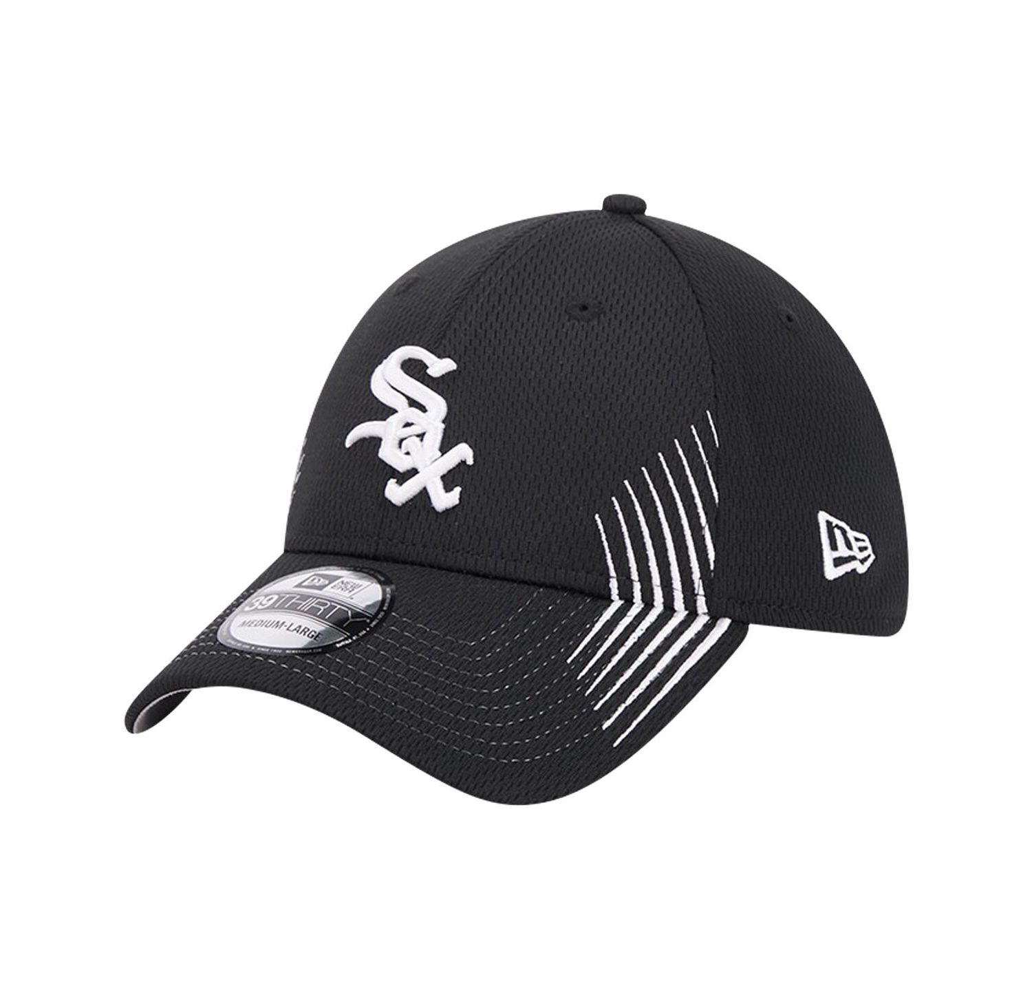 Men's Black Chicago White Sox Active Dash Mark 39THIRTY Flex Hat
