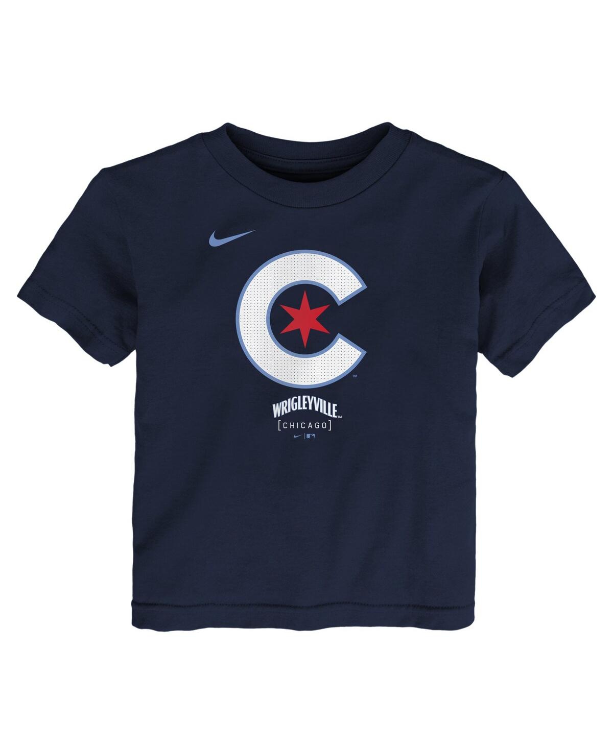 Nike ToddlerChicago Cubs City Connect Large Logo T-Shirt - Navy