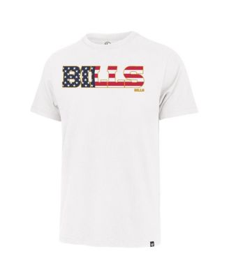 Men's White Buffalo Bills Flag Script Franklin T-Shirt
