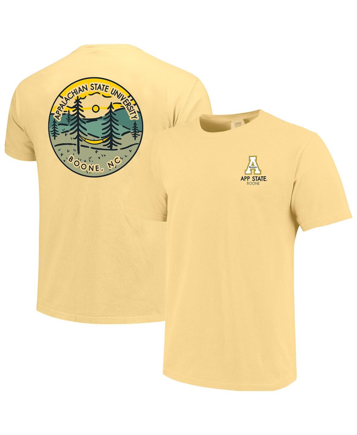 Image One Men's And Women's Gold Appalachian State Mountaineers Scenic Comfort Colors T-shirt In Gold