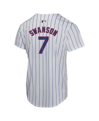 Big Boys and Girls Dansby Swanson White Chicago Cubs Home Game Player Jersey