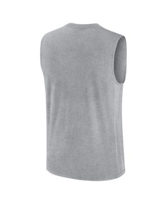 Men's Heather Gray Ohio State Buckeyes Primetime Legend Lock Up Performance Muscle Tank Top
