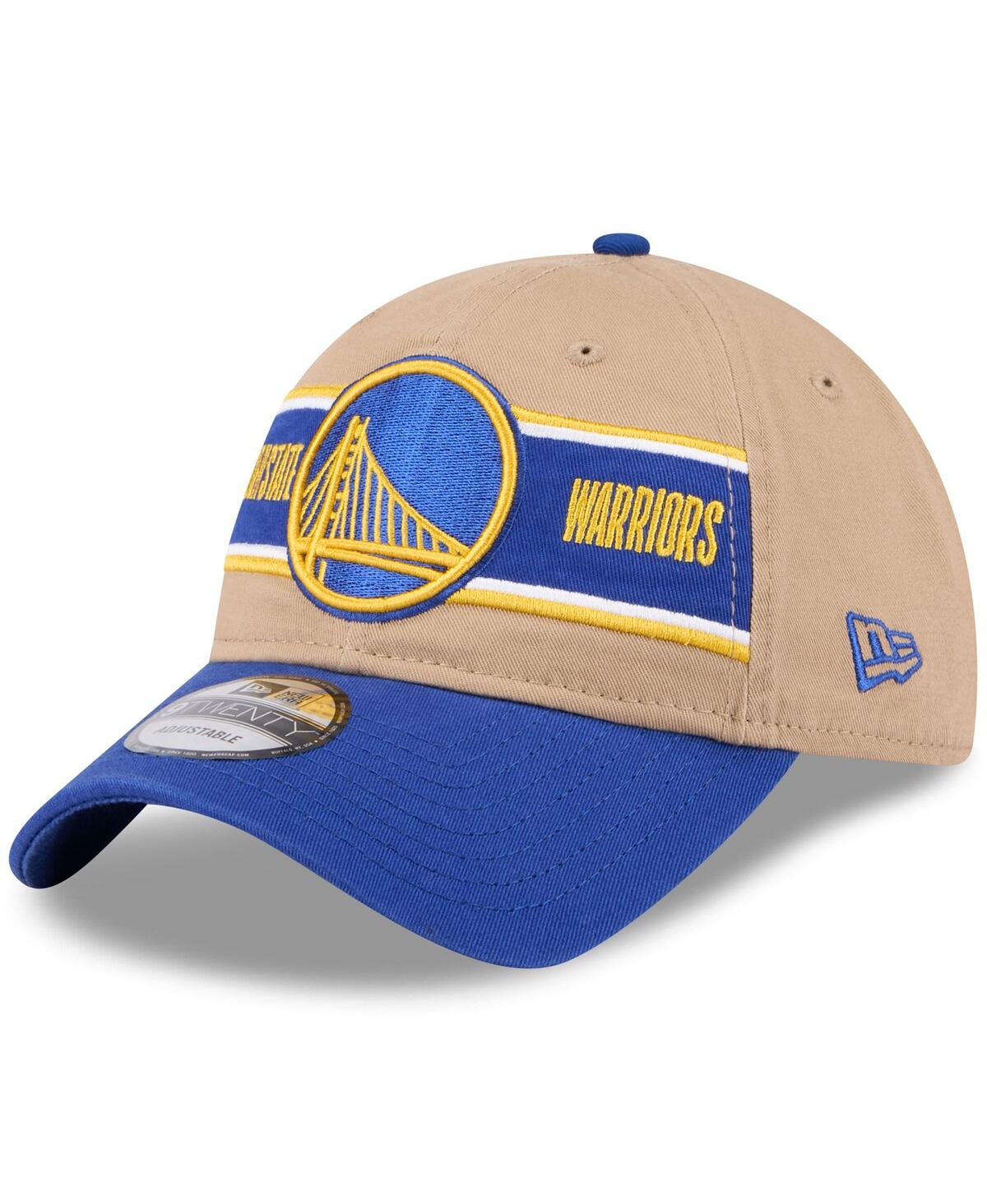 NEW ERA MEN'S TAN/ROYAL GOLDEN STATE WARRIORS 2024 NBA DRAFT 9TWENTY ADJUSTABLE HAT 