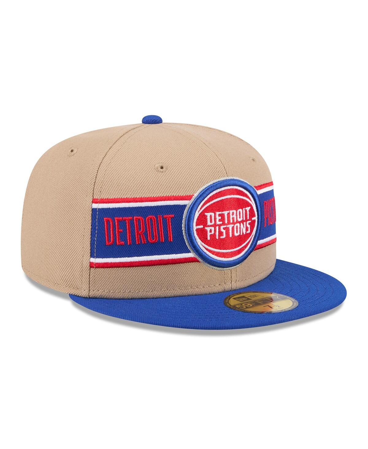 New Era Men'sBlue Detroit Pistons 2024 Nba Draft 59FIFTY Fitted Hat - Tan, Blue