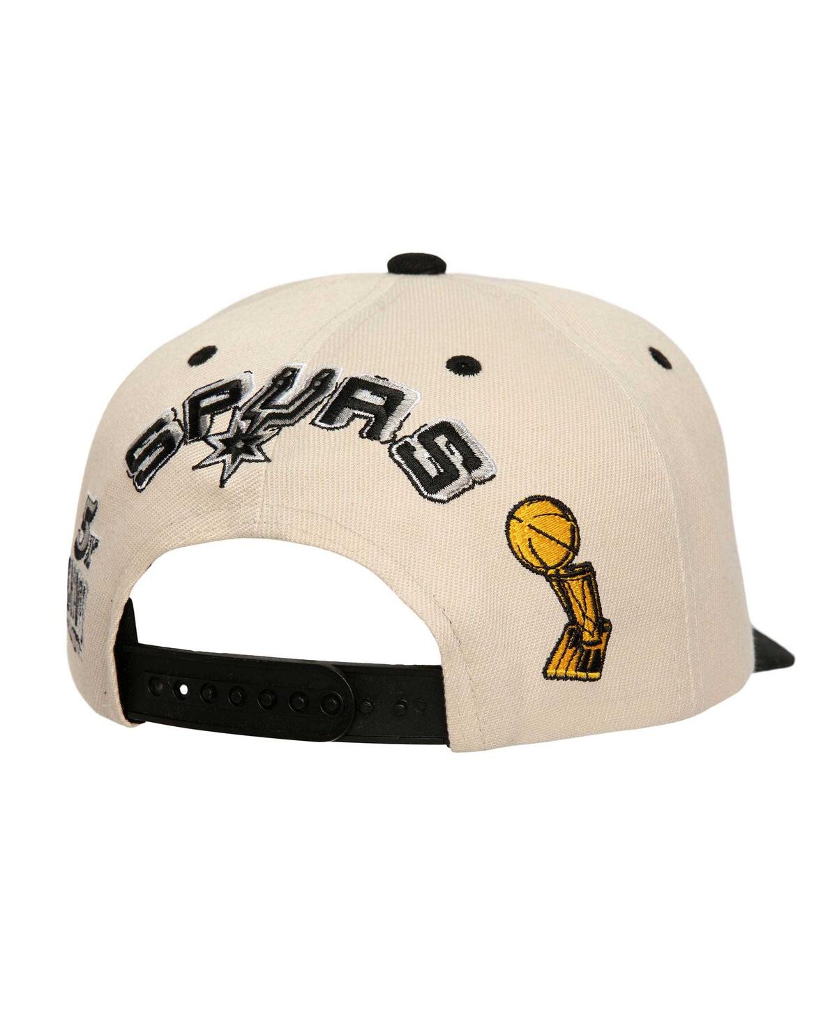 Mitchell & Ness Men's Cream/black San Antonio Spurs 5x Nba Champions Soul Legacy Defined Snapback Hat In Neutral