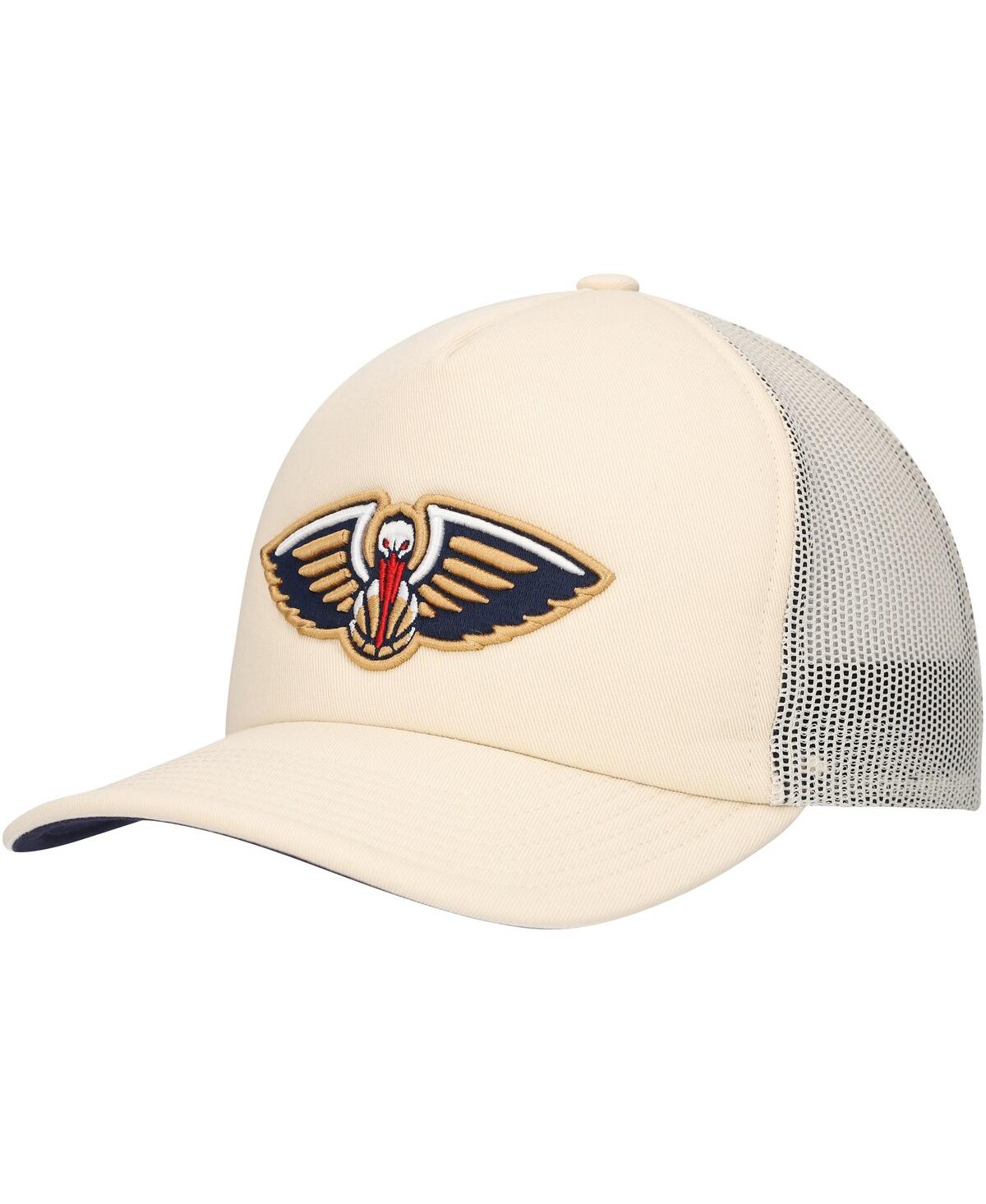 Mitchell & Ness Men's Cream New Orleans Pelicans Trucker Adjustable Hat In Cream