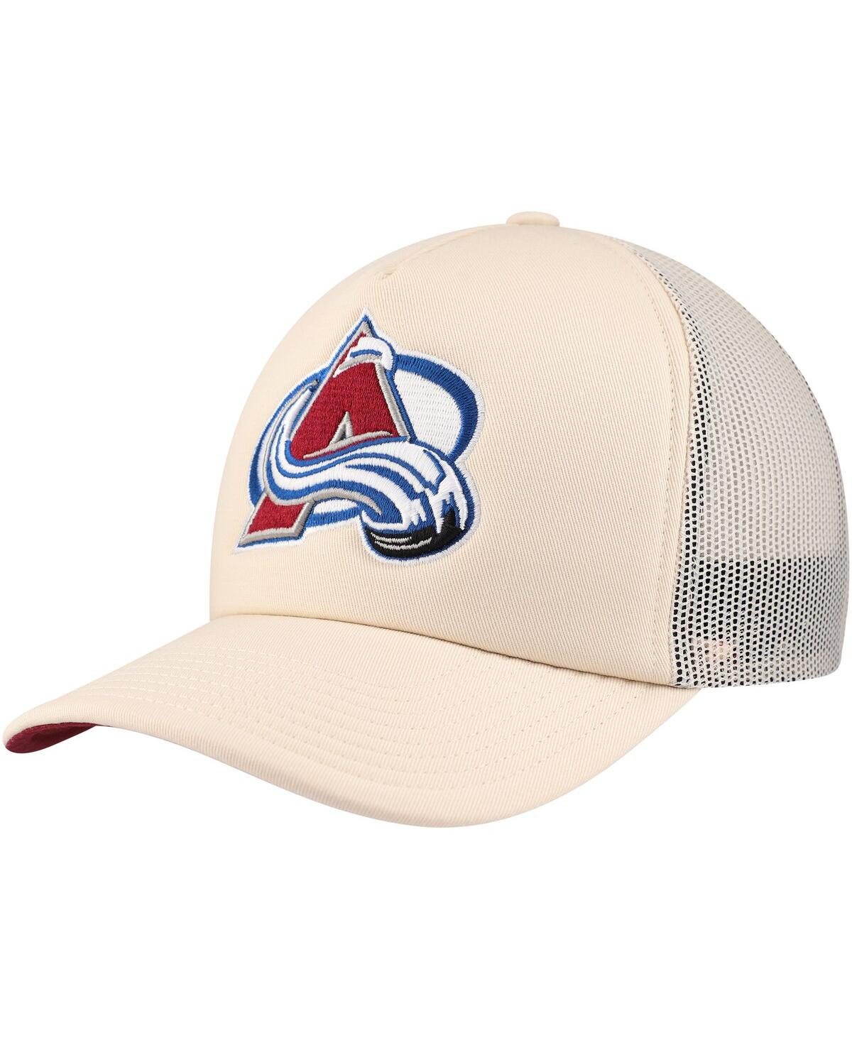 Mitchell & Ness Men's Cream Colorado Avalanche Foam Front Trucker Adjustable Hat In Cream