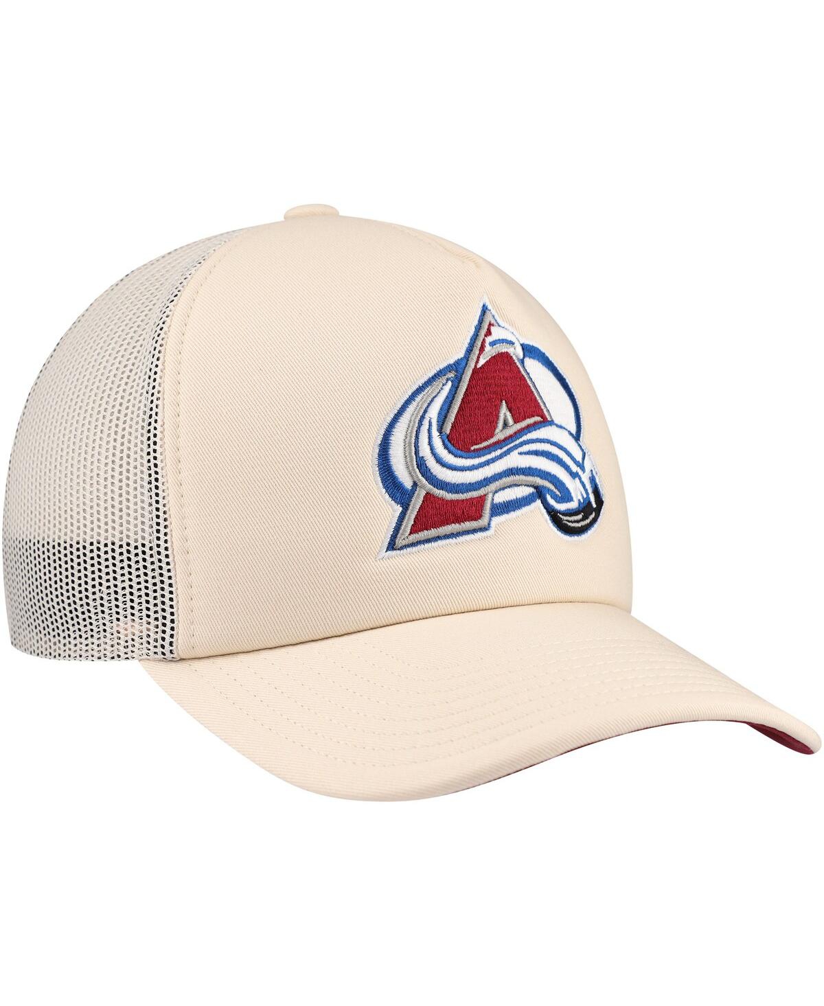 Mitchell & Ness Men's Cream Colorado Avalanche Foam Front Trucker Adjustable Hat In Cream