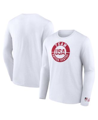 Fanatics Men's White Team USA Logo Unity Emblem Long Sleeve T-Shirt ...