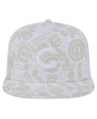 Men's White Chicago Cubs Logo Dunes A-Frame Trucker 9FIFTY Snapback Hat