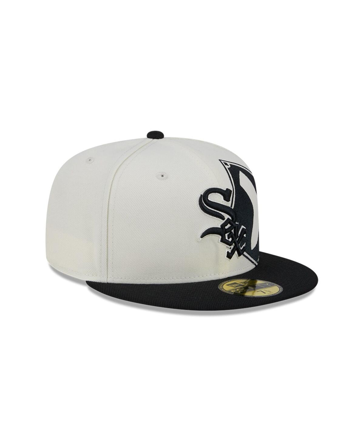 New Era Men'sBlack Chicago White Sox Lonestar 59FIFTY Fitted Hat - Cream, Black