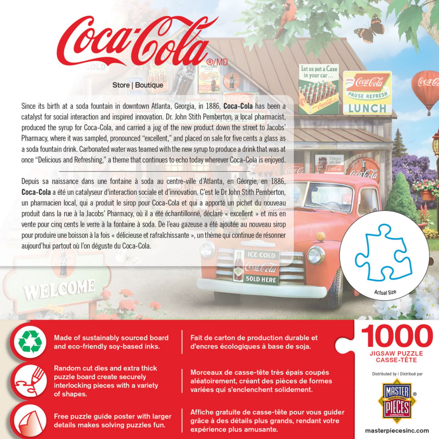 Детский пазл MasterPieces Puzzles Masterpieces Coca-Cola The Store Adult 1000-Piece Jigsaw Puzzle, Ages 14+, цвет: Разноцветный — фото 2
