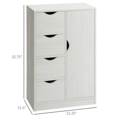 Wooden Storage Cabinet Organizer with 4 Drawers and 1 Shelf,