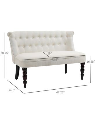 Armless Loveseat w/Button Tufted Design for Living Room,