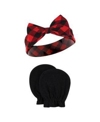 Baby Girls Hudson Cotton Headband and Scratch Mitten Set